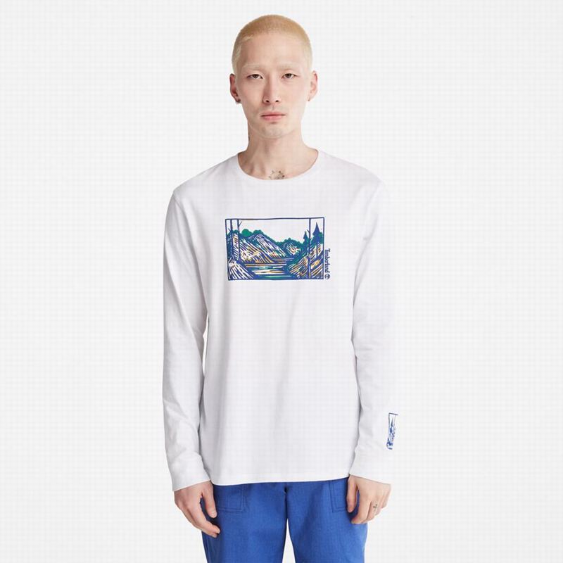 White Timberland Tree-Logo T-Shirts | 28711117