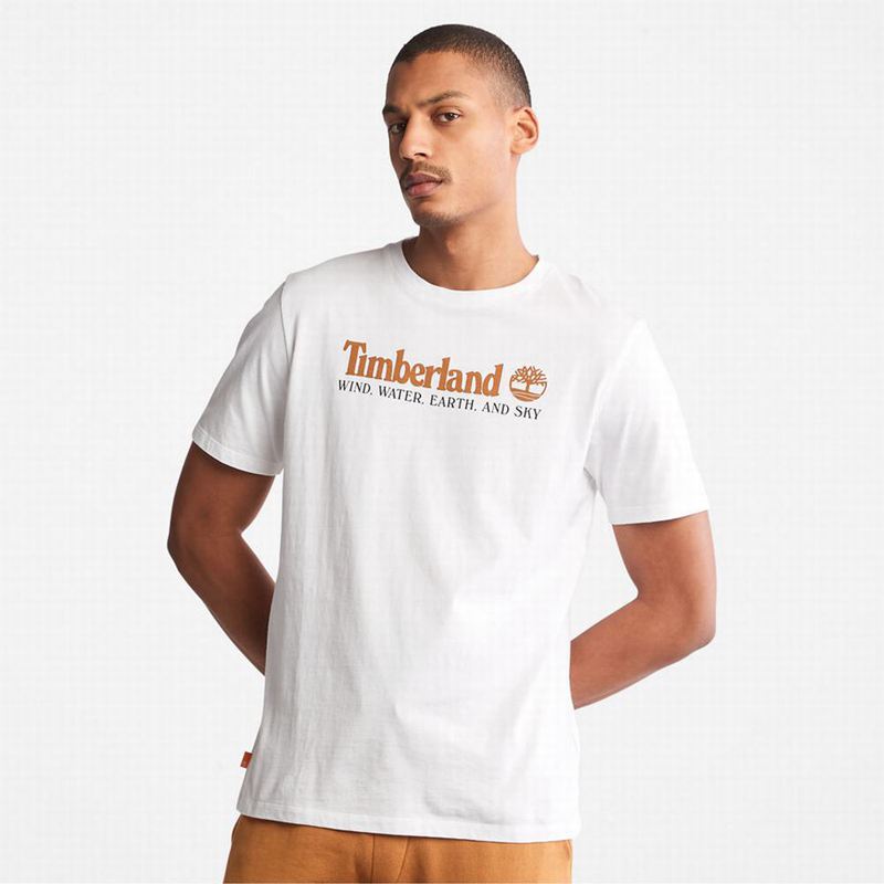 White Timberland Wind Water Earth and Sky T-Shirts | 34238493