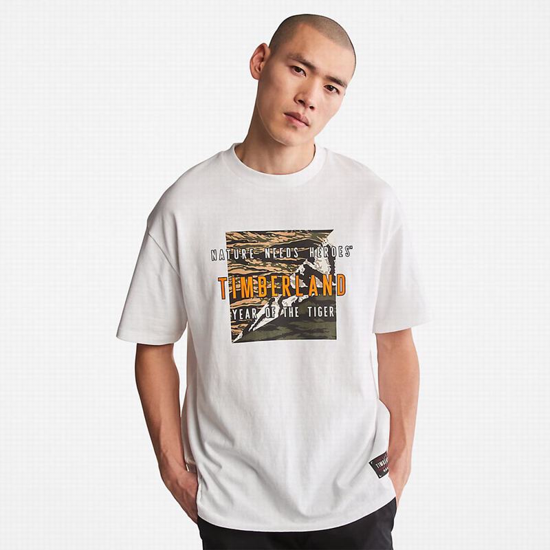 White Timberland Year of the Tiger T-Shirts | 55823929