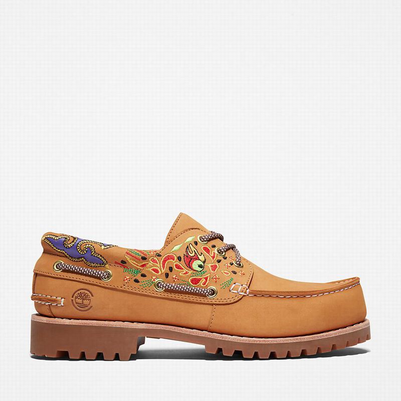Yellow Timberland 3-Eye Boat Shoes | 51398421
