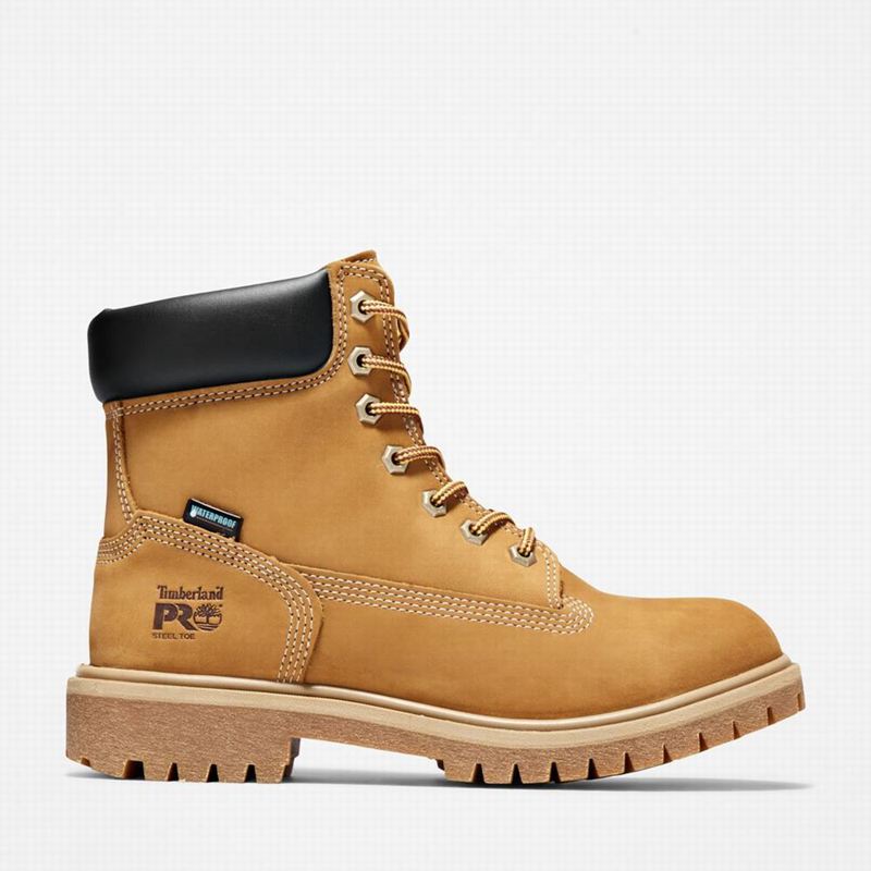Yellow Timberland Direct Attach 6" Steel Safety Toe Waterproof Work Boots | 84107673