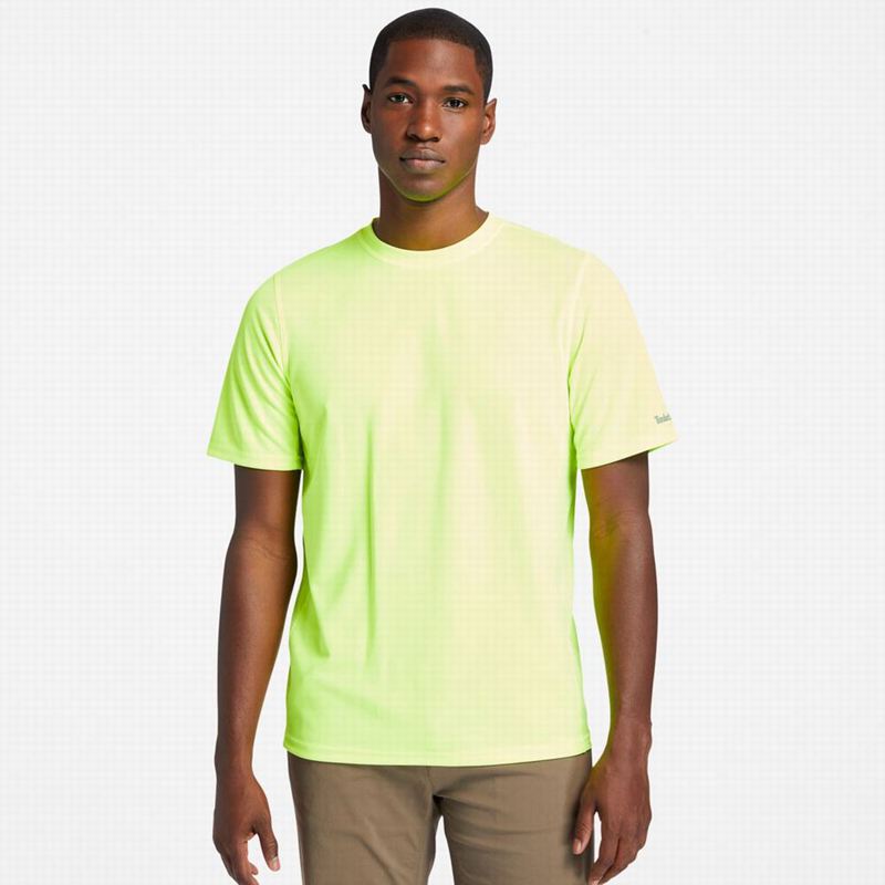 Yellow Timberland PRO Cotton Core Logo T-Shirts | 71506206