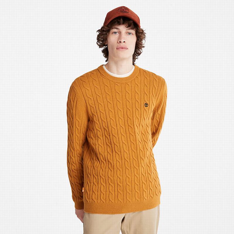 Yellow Timberland Phillips Brook Cable Sweaters | 54315703